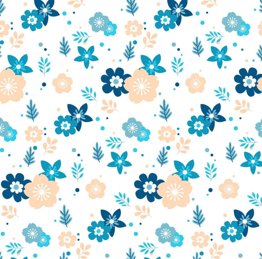 Personalised Name Blanket for Kids | Floral (Blue)