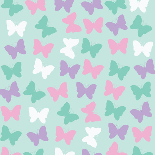Personalised Name Blanket for Kids | Butterflies (Mint)