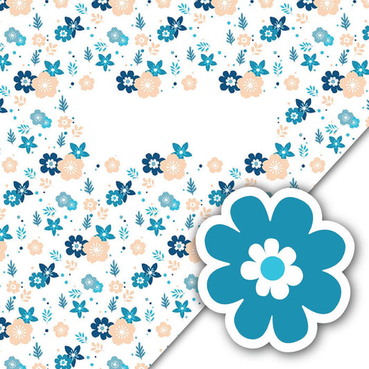 Plush Kids Blanket and Pillow Set | Floral (Blue)