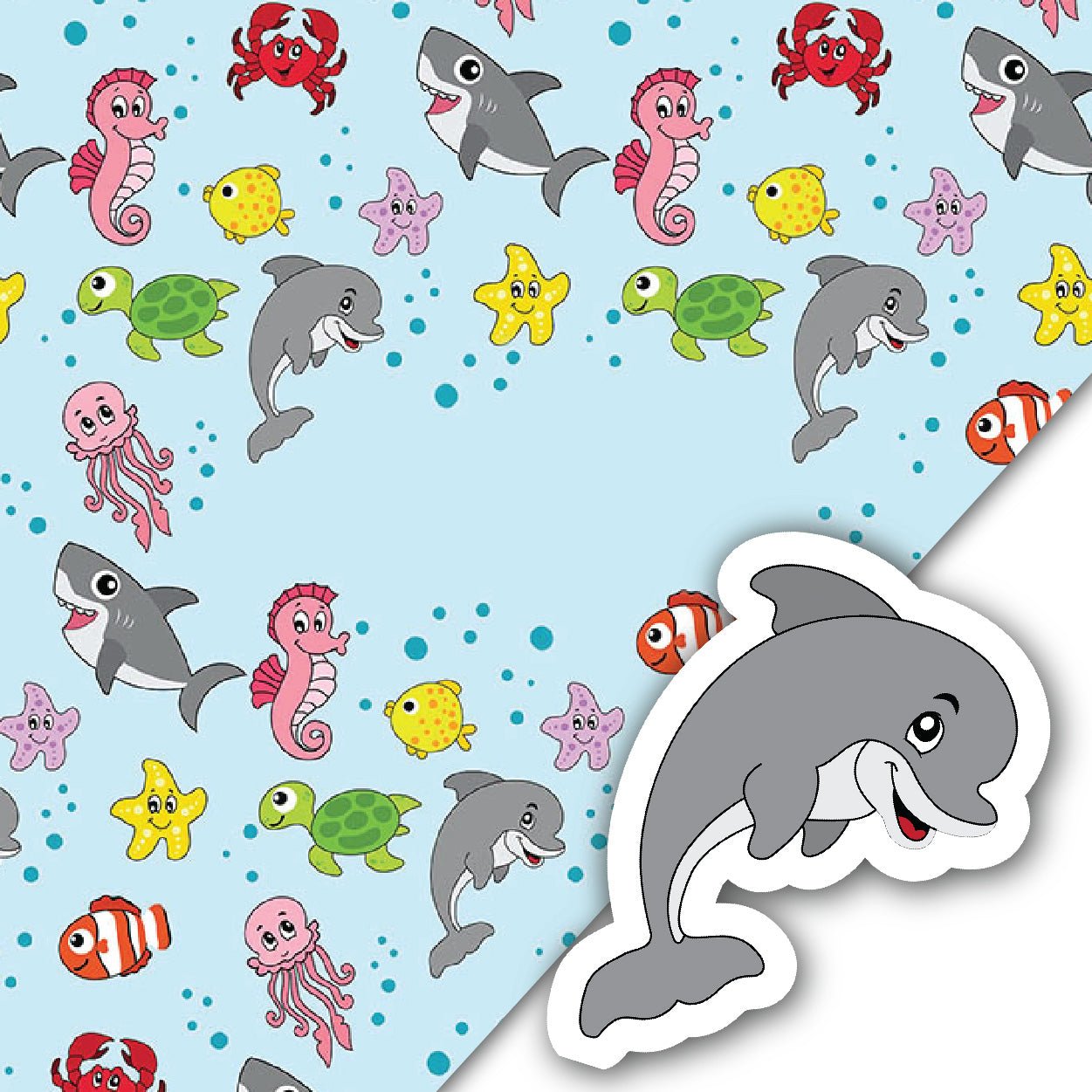 Plush Kids Blanket and Pillow Set | Sea Animals (Dolphin)