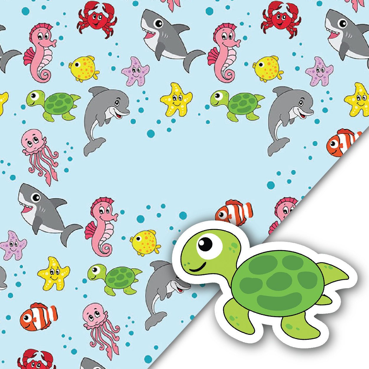 Plush Kids Blanket and Pillow Set | Sea Animals (Turtle)