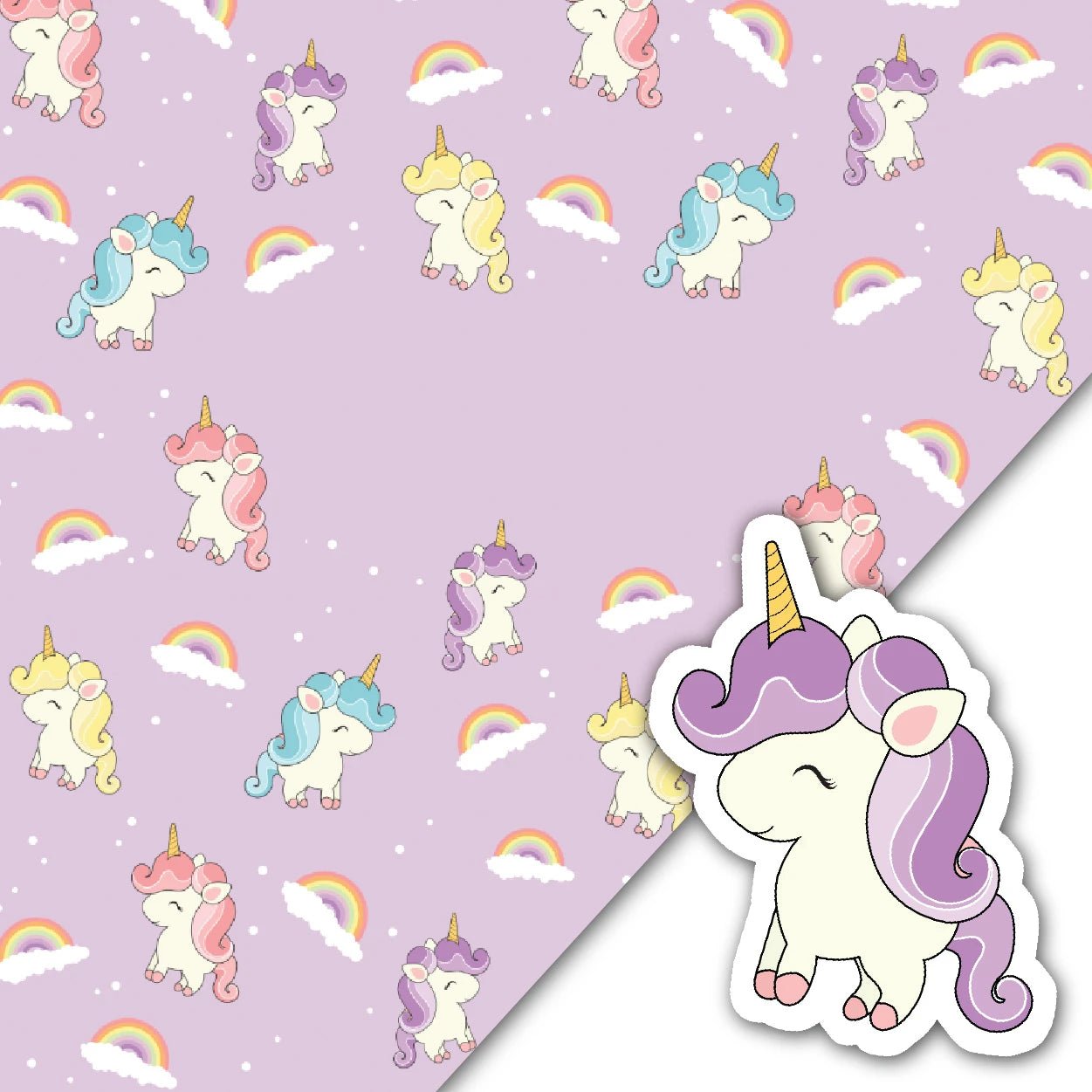 Plush Kids Blanket and Pillow Set | Unicorn Babies (Purple)