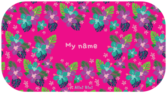 Personalised Kids Lunch Box | Floral (Pink)