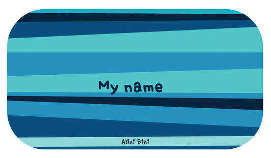 Personalised Kids Lunch Box | Stripes (Blue)